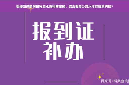 揭秘菏泽购房银行流水真相与策略，你需要多少流水才能顺利购房？