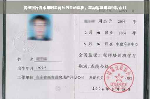 揭秘银行流水与明星背后的金融真相，差异解析与真相探索??
