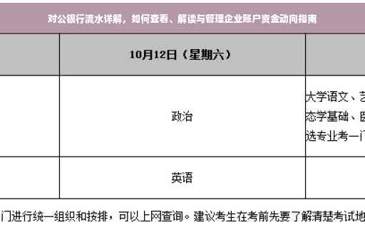对公银行流水详解，如何查看、解读与管理企业账户资金动向指南