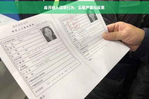 虚开收入证明行为，后果严重与反思