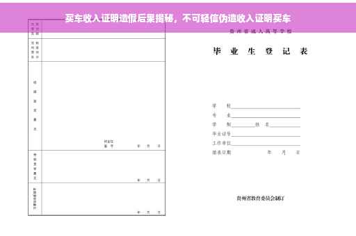 买车收入证明造假后果揭秘，不可轻信伪造收入证明买车