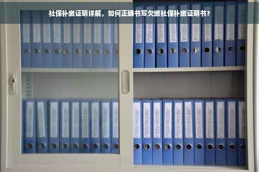 社保补缴证明详解，如何正确书写欠缴社保补缴证明书？