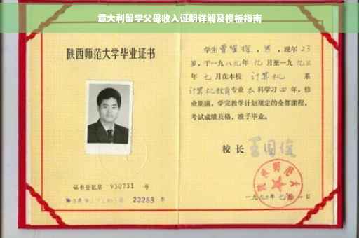 意大利留学父母收入证明详解及模板指南