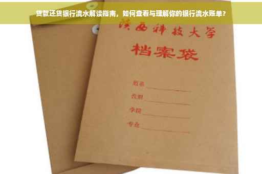 贷款还贷银行流水解读指南，如何查看与理解你的银行流水账单？