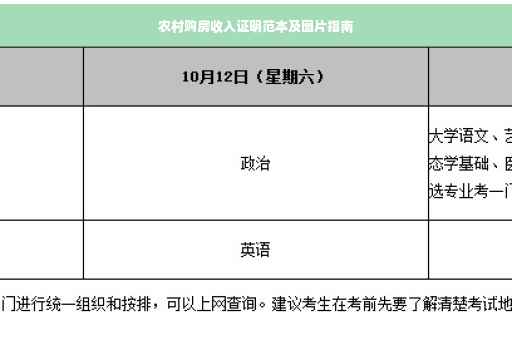 农村购房收入证明范本及图片指南