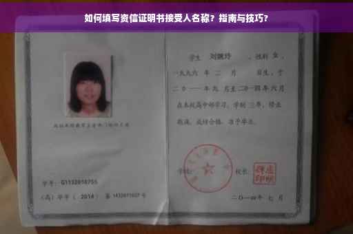 如何填写资信证明书接受人名称？指南与技巧?