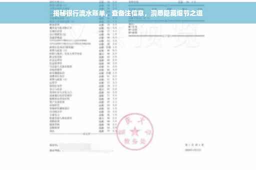 揭秘银行流水账单，查备注信息，洞悉隐藏细节之道