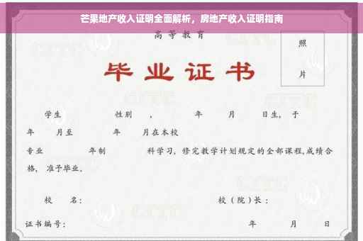 芒果地产收入证明全面解析，房地产收入证明指南