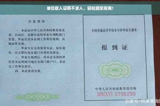 单位收入证明不求人，轻松搞定指南！