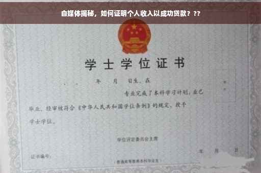 自媒体揭秘，如何证明个人收入以成功贷款？??