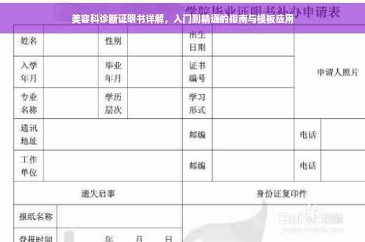 美容科诊断证明书详解，入门到精通的指南与模板应用