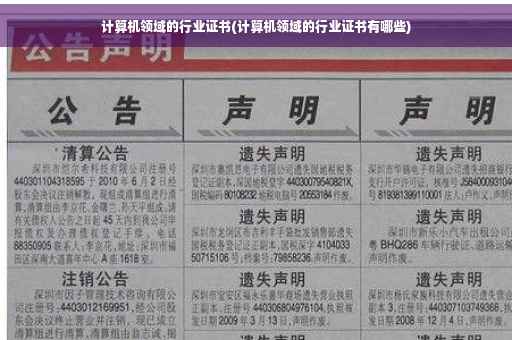 计算机领域的行业证书(计算机领域的行业证书有哪些)