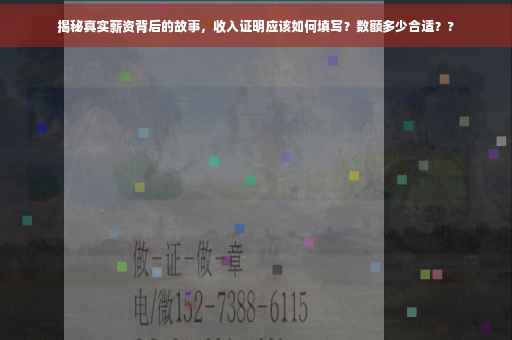 揭秘真实薪资背后的故事，收入证明应该如何填写？数额多少合适？?