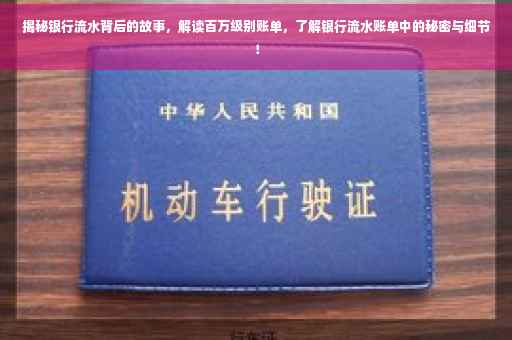 揭秘银行流水背后的故事，解读百万级别账单，了解银行流水账单中的秘密与细节！