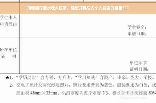 揭秘银行流水收入证明，轻松开具助力个人发展的秘籍?⚡️