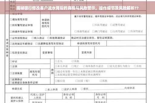 揭秘银行修改客户流水背后的真相与风险警示，操作细节及风险解析??