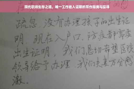现代职场生存之道，唯一工作收入证明的写作指南与探寻