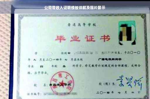公司零收入证明模板详解及图片展示