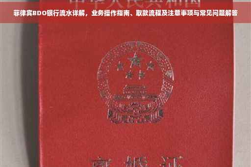 菲律宾BDO银行流水详解，业务操作指南、取款流程及注意事项与常见问题解答