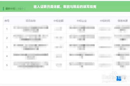 收入证明开具详解，税前与税后的填写指南