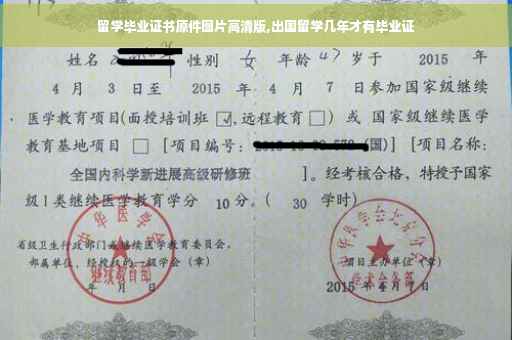留学毕业证书原件图片高清版,出国留学几年才有毕业证