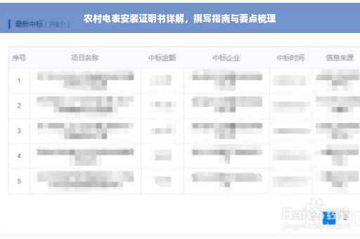 农村电表安装证明书详解，撰写指南与要点梳理