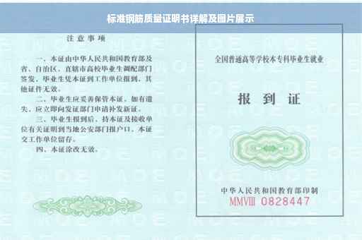标准钢筋质量证明书详解及图片展示