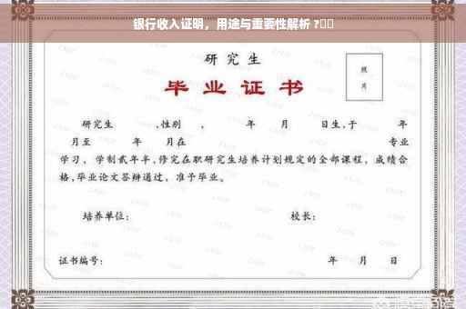 银行收入证明，用途与重要性解析 ?⚡️