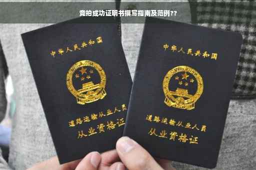 竞拍成功证明书撰写指南及范例??