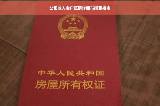 公司收入专户证明详解与撰写指南