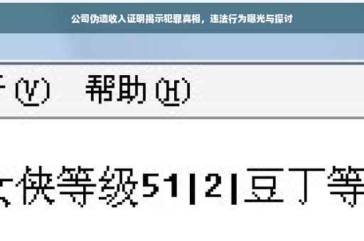 公司伪造收入证明揭示犯罪真相，违法行为曝光与探讨