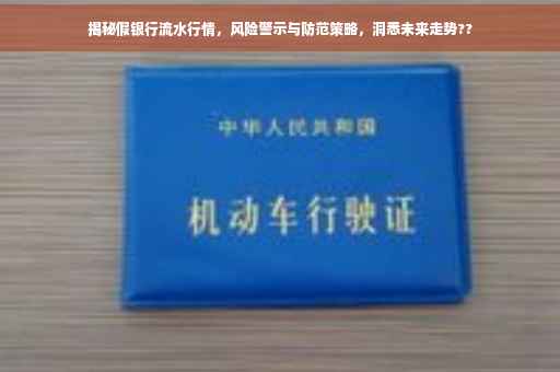 揭秘假银行流水行情，风险警示与防范策略，洞悉未来走势??