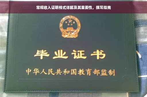常规收入证明格式详解及其重要性，撰写指南