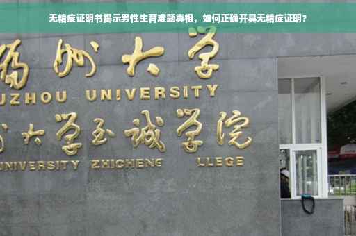 无精症证明书揭示男性生育难题真相，如何正确开具无精症证明？