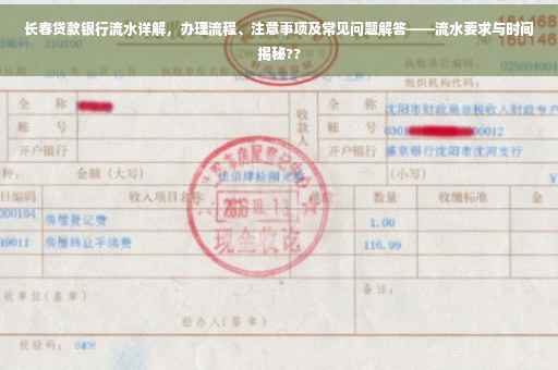 长春贷款银行流水详解，办理流程、注意事项及常见问题解答——流水要求与时间揭秘??