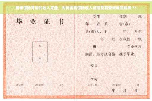 揭秘保险背后的收入来源，为何需要保险收入证明及其查询难题解析 ??