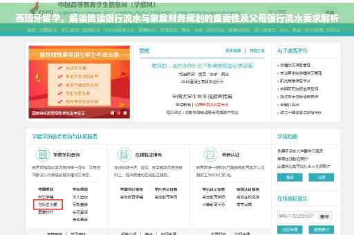 西班牙留学，解读陪读银行流水与家庭财务规划的重要性及父母银行流水要求解析
