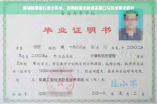 揭秘韩国银行流水账单，洞悉韩国金融体系窗口与账单要求解析