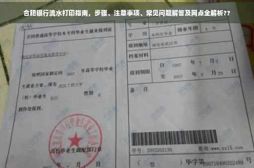 合肥银行流水打印指南，步骤、注意事项、常见问题解答及网点全解析??