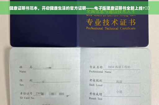 健康证明书范本，开启健康生活的官方证明——电子版建康证明书全新上线?⚡️