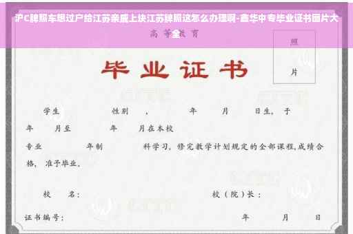 沪C牌照车想过户给江苏亲戚上块江苏牌照这怎么办理啊-鑫华中专毕业证书图片大全