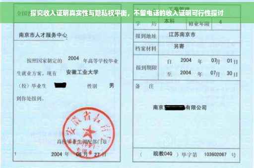 探究收入证明真实性与隐私权平衡，不留电话的收入证明可行性探讨