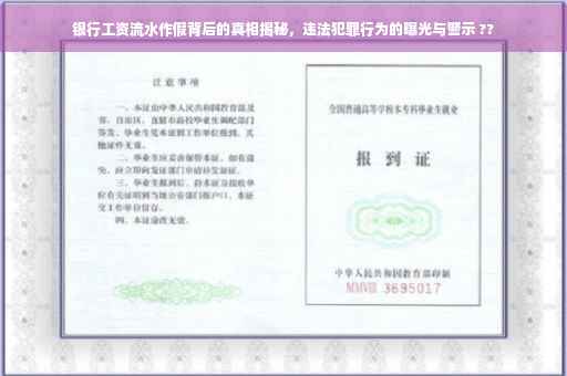 银行工资流水作假背后的真相揭秘，违法犯罪行为的曝光与警示 ??