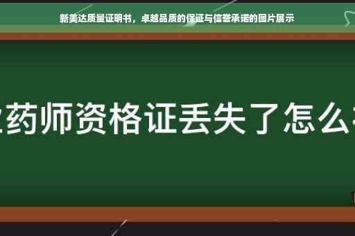 新美达质量证明书，卓越品质的保证与信誉承诺的图片展示