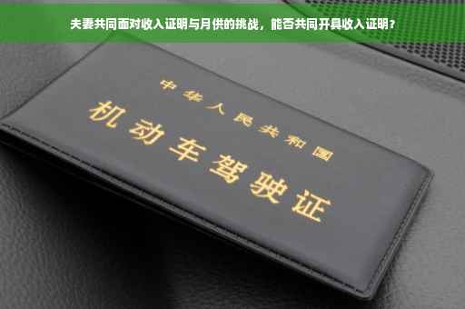 夫妻共同面对收入证明与月供的挑战，能否共同开具收入证明？