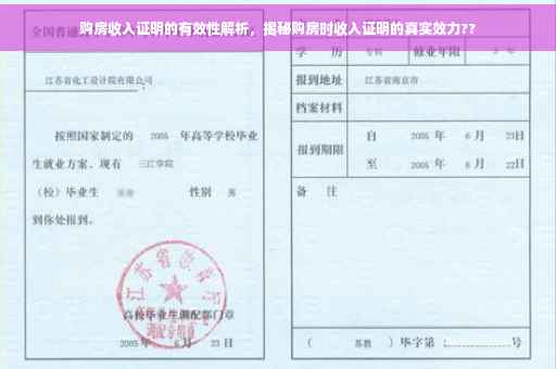 购房收入证明的有效性解析，揭秘购房时收入证明的真实效力??