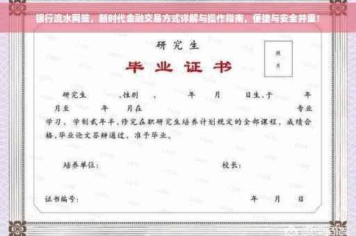 银行流水网签，新时代金融交易方式详解与操作指南，便捷与安全并重！