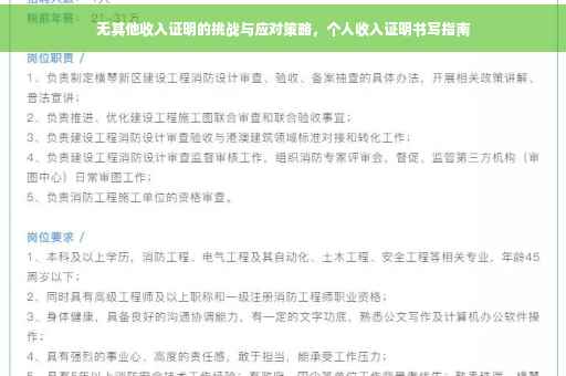 无其他收入证明的挑战与应对策略，个人收入证明书写指南