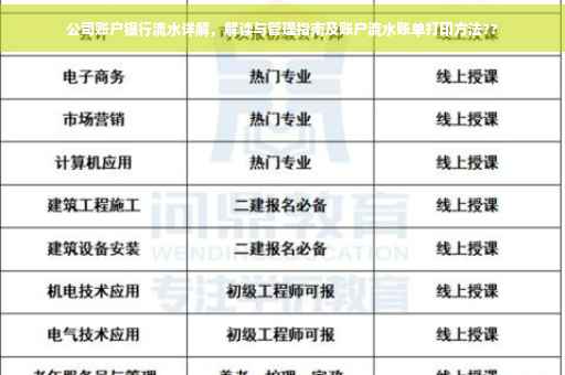 公司账户银行流水详解，解读与管理指南及账户流水账单打印方法??