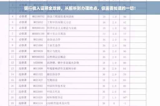 银行收入证明全攻略，从解析到办理地点，你需要知道的一切！